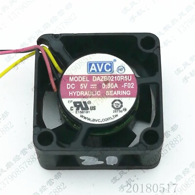 AVC DAZB0210R5U 2010 DC5V 0.3A 2CM 3-Wire Silent Cooling Fan #F3