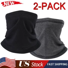 2PACK Men Neck Warm Gaiter Ski Face Mask Tube Scarf for Winter Cold Weather