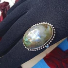 Healing Labradorite Gemstone 925 Sterling Silver Plated Handmade Elegant Ring ~