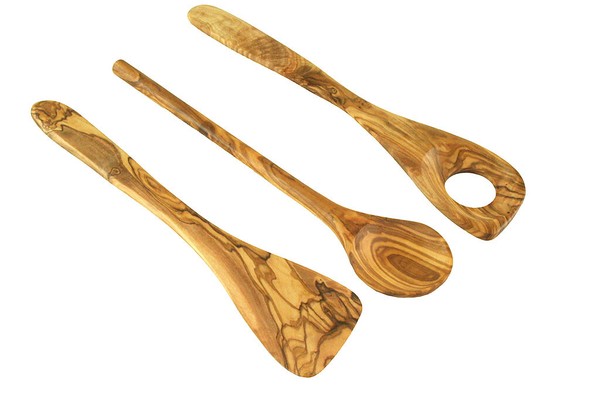 KüChenset KüChenbesteck Olivenholz 3Tlg. Holz KochlöFfel Pfannenwender-image