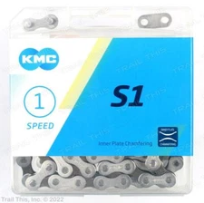 KMC S1 Silver / Brown 1/8" Single-Speed BMX Bicycle Chain 112L