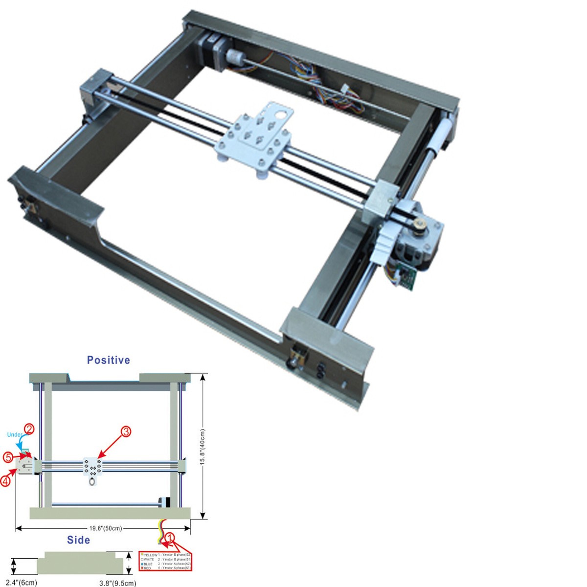 USED 1pc 300x200 XY Stage Table With Four Slide Bar For K40 CO2