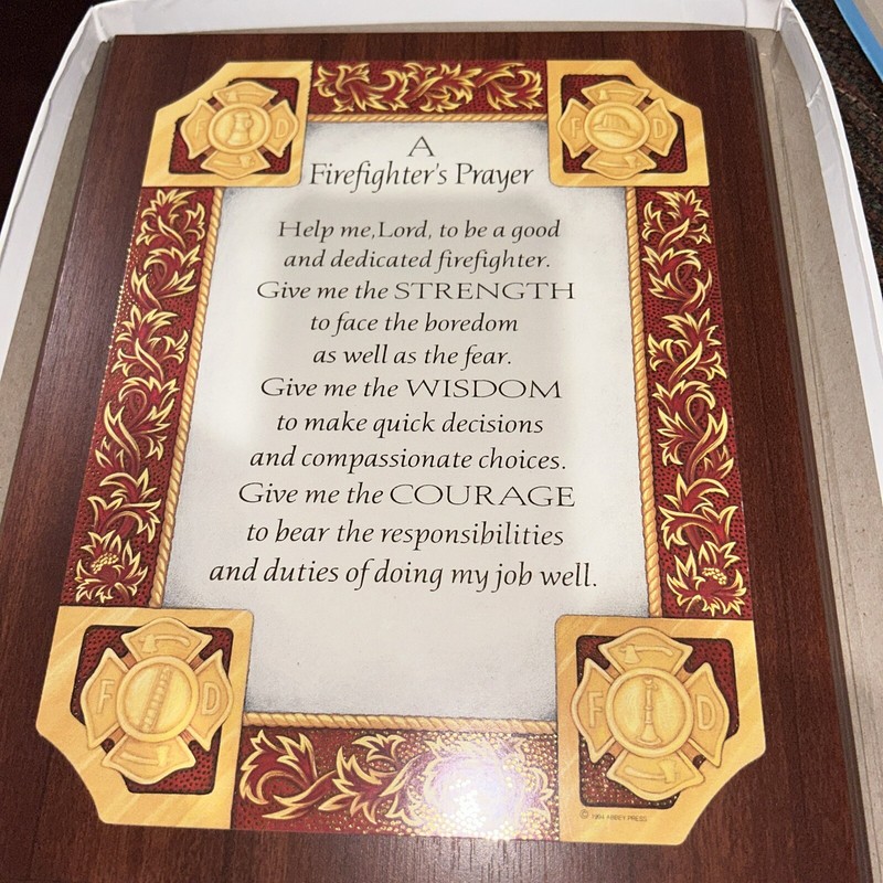 A Firefighters Prayer Wood  Hanging Wall Decor Plaque New Beautiful