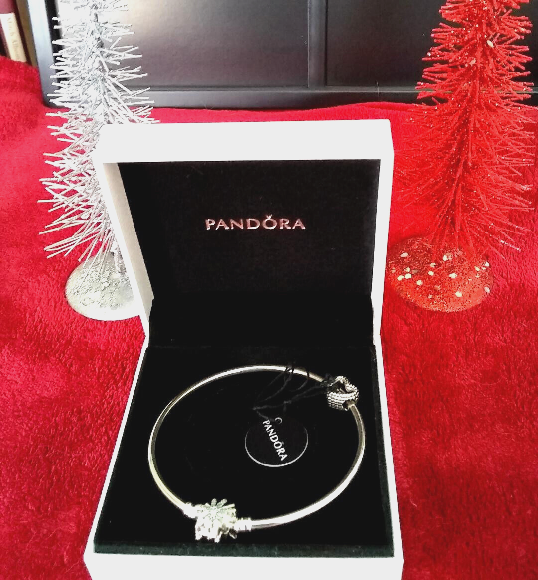 Pandora Bangle Bracelet with The Best Is Yet To Come Heart Charm-image