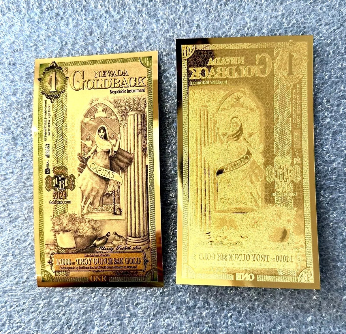 Complete Set! Lot ALL 9 STATES Goldback 24KT Gold Foil Notes 1