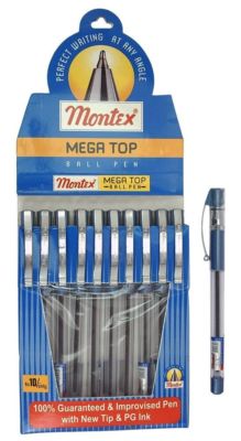 Set 10 Penne A Sfera | Design Moderno Con Impugnatura Ergonomica E Refill Blu | Penne Con Clip In Metallo E Cassa Satinata | Argento-Blu