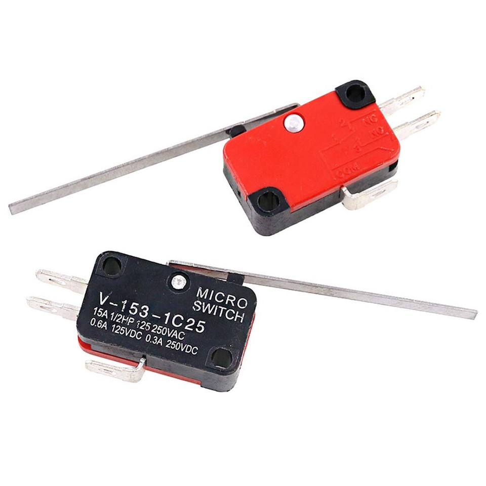 10x V-153-1C25 Limit Micro Switch – Long Lever Roller, SPDT, Snap Action, 15A - View #4