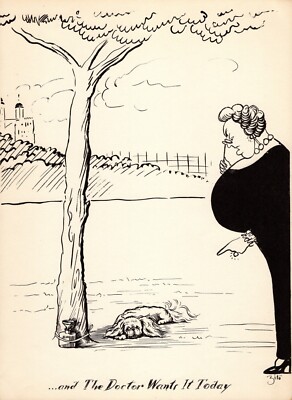 Funny Pekingese Print 1930s Zito Pekingese Humor Art Illustration 5320Q