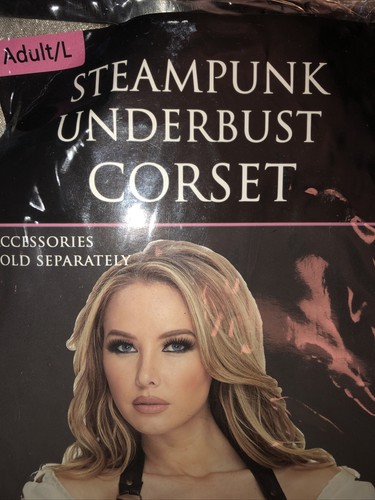 Steampunk Korsett Kostüm Cosplay Schwarz und Gold Neu Größe L - Bild 2 von 7