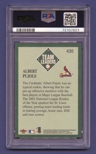 2001 ALBERT PUJOLS ROOKIE PSA 8 NM-MT FLEER PLATINUM STL CARDINALS (#435) RZC - 第 2/3 張圖片