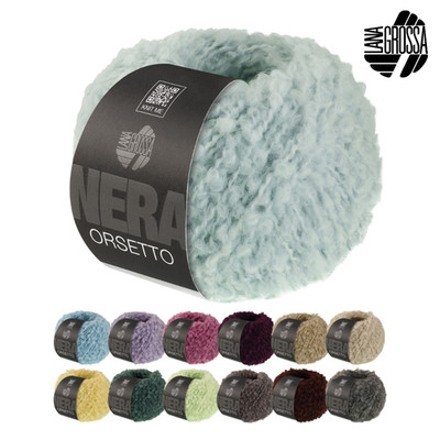 Lana Grossa ORSETTO (NERA) 50 g weiches Bouclé-Garn aus Alpaka- und Merinofasern