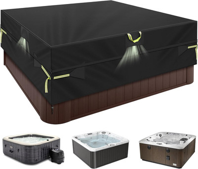 Square Hot Tub Cover 85X85X20 Inch,600D Heavy Duty Waterproof Spa Cover Protecto