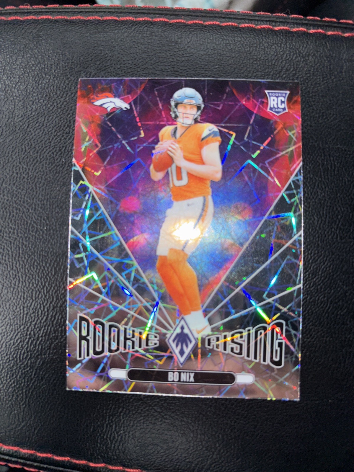 2024 Panini Phoenix Football Bo Nix Rookie Rising Lazer RR-BNX Broncos RC