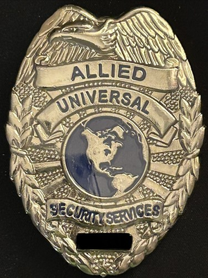#ad #ad Vtg NOS Allied Universal Security Services Badge Silver Tone Random Number $64.99