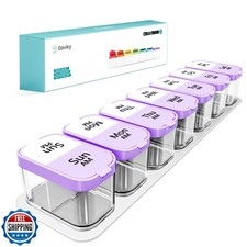 Daviky Large Pill Organizer 7 Day, Weekly XL Pill Box 2 Times a Day, Extra Bi