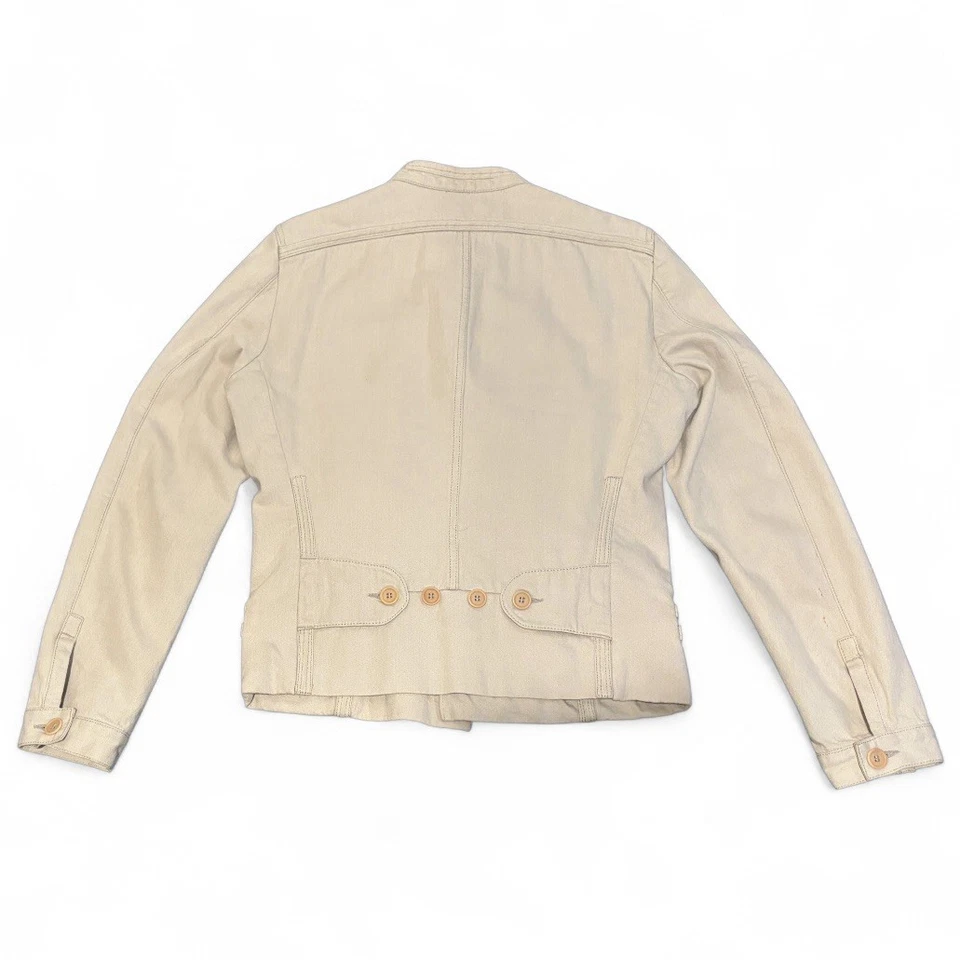 Chaqueta De Colección Bottega Veneta Beige Crema Manga Larga Abotonada Talla 46 Pequeña Foto 2 de 4