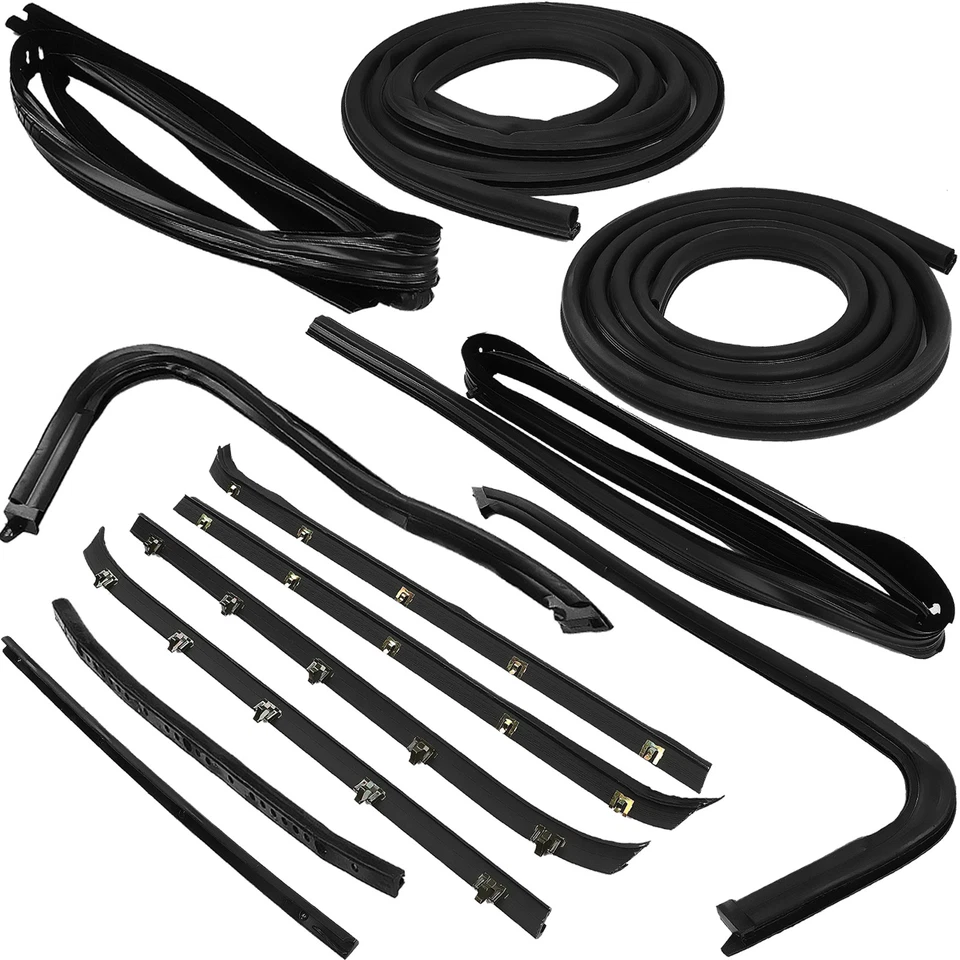for 73-80 Chevy GMC Pickup Truck Door Weatherstrip Rubber Seal Kit 12 Pc Set  - Image 4 of 4