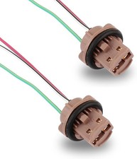 Pack-2 Automotive 7443 Brake Light Bulb Holder, Socket Pigtail Harness Connector