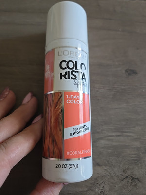 L'Oreal Paris Colorista Temporary 1 Day Hair Color Spray Shade Coral Pink 50