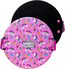 Flybar Snow Sled for Kids and Toddlers- Foam Saucer Disc, Ages 6+, Easy Grip Han