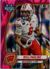 2024 Bowman University Chrome #184 Will Pauling Pink Lava Refractor