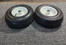 (QTY 2) 13x5.00-6 Lawn Mower Tube Type Turf Tread Tire & Wheel 4 Ply 32 PSI