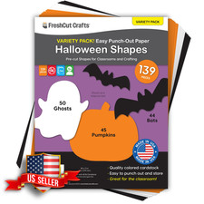 Halloween Wall Decor Cutouts Ghost Pumpkin Bat 139 Piece