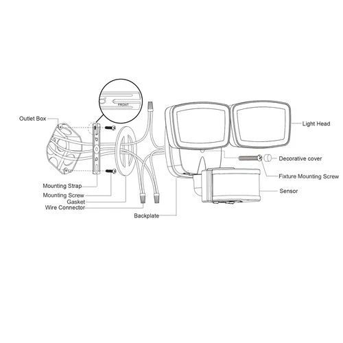 Vaxcel Lighting T0700 Outdoor Security 2 Light 11"W Adjustable - White - Picture 3 of 12