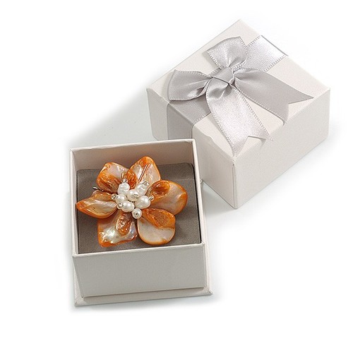 Large Off White Square Cardboard Jewellery Gift Box for Ring, Stud Earring, - Picture 6 of 6