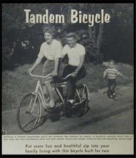 How-To Build a TANDEM BIKE 1960 PLANS Bicycle built for Two