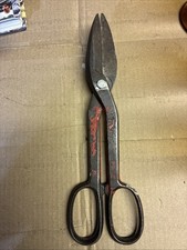 Vintage Drop Forged Tin Snips 12" Made In USA Heavy Duty Sheers Metal Scissors