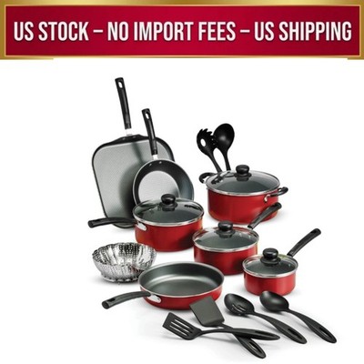 Tramontina Primaware 18 Piece Non-stick Cookware Set, Red