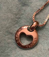 Vintage Sterling Silver Tiffany & Co. Heart Stencil Cutout Necklace