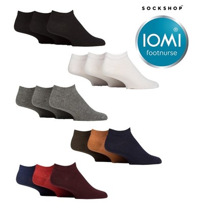 Herren Diabetiker Sneaker Socken - sanfter Griff, weich, Baumwolle, 3 Paar - IOMI FootNurse
