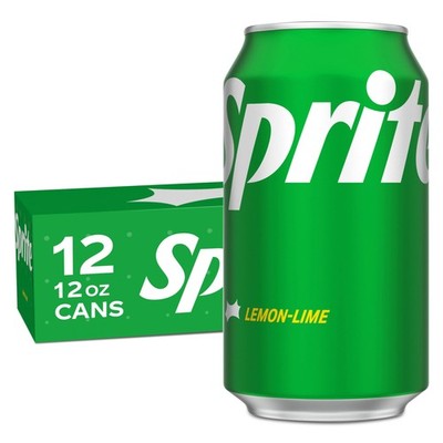 Sprite Lemon Lime Soda Soft Drinks, 12 fl oz, 12 12 Fl Oz (Pack of 12), Clear
