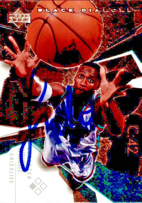 2003-04 UD Black Diamond Lorenzen Wright #82 Memphis Grizzlies Autographed Card