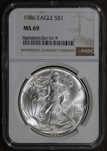 1986 (MS69) American Silver Eagle $1 ASE NGC