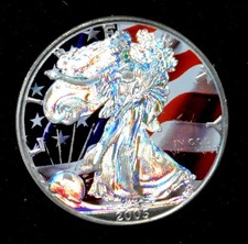 2013 1 Oz Silver American Eagle Blue Halo Effect On Rims Of Obvrev