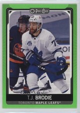 2021-22 O-Pee-Chee Neon Green Border 48/50 TJ Brodie #350 z7j