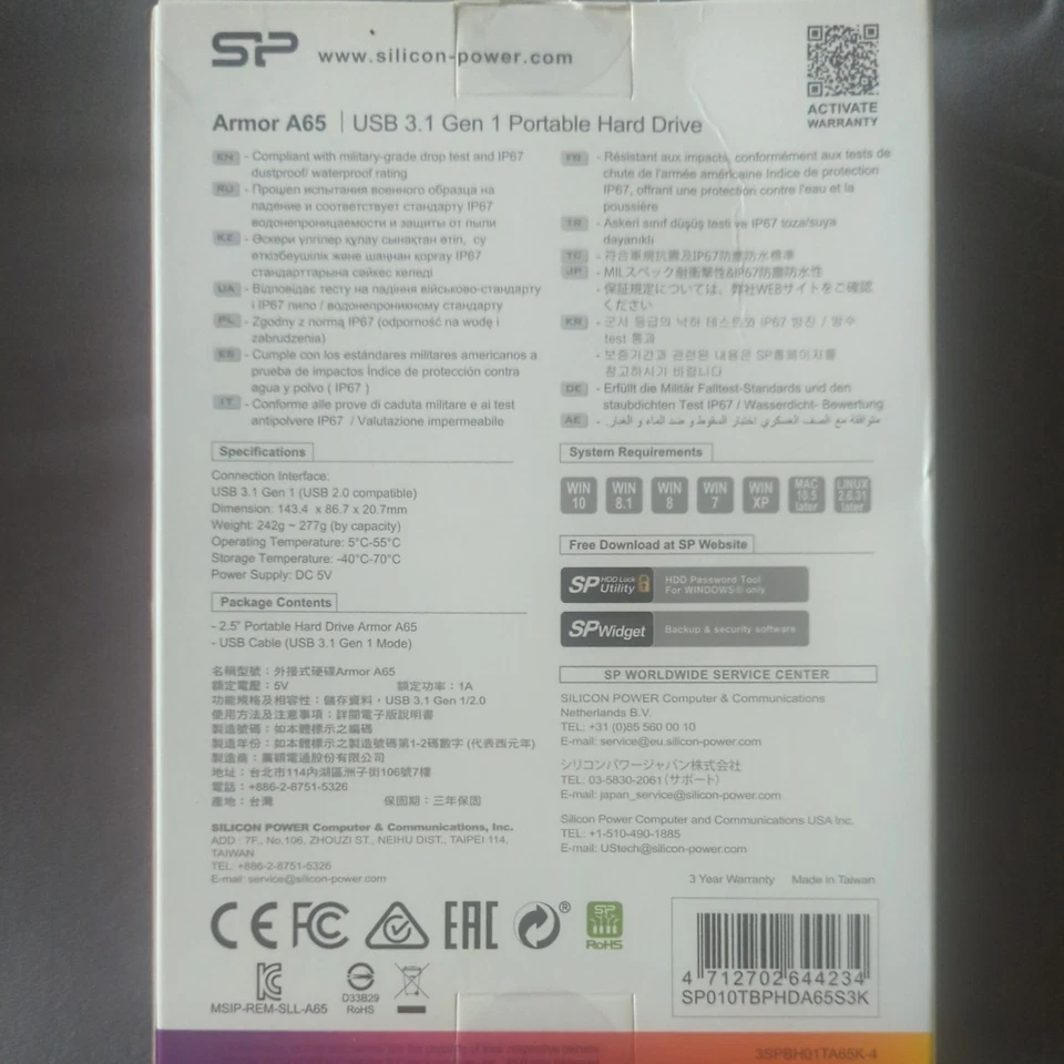 Silicon Power Armor A65 Shockproof Portable Hard Drive 1TB USB 3.1 Brand-New - Image 2 of 3