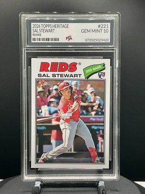 2026 Topps Heritage #221 Sal Stewart True Rookie Card REDS ~GEM
