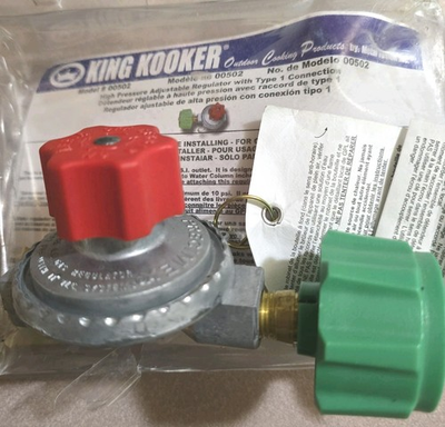 #ad King Kooker High Pressure Adjustable Propane Regulator With Type 1 Connection $12.74