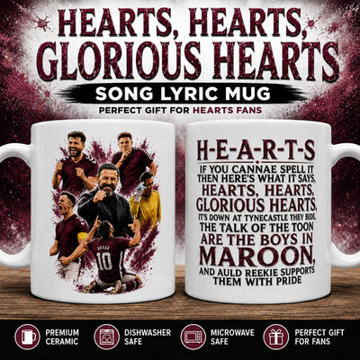 Hearts Hearts Glorious Hearts Song Lyric Tasse Fußball Fan Geschenk Tasse Keramik 11oz