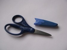 FISKARS Child Kid Children Scissors Pointed Tip w/ Sheath Blue Safety Edge Blade