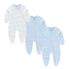 3 Pcs/lot Autumn Winter Solid Zipper Rompers 100 Cotton Soft Newborn Clothes