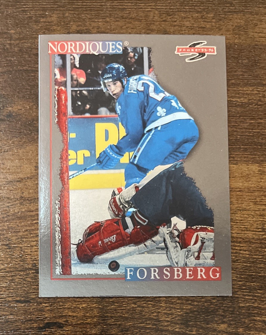 1995-96 Score Black Ice Peter Forsberg #31 Quebec Nordiques