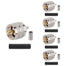PL259 UHF Male Crimp Connector RG58 RG400 Cable 5 Pack