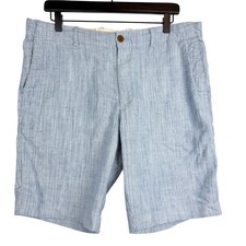 Tommy Bahama Mens Blue Linen Blend 10  Chino Shorts - L