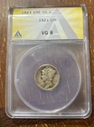 1921 Mercury Dime 10c 90% Silver VG 8