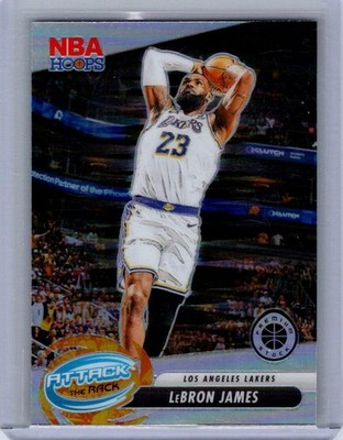 2023-24 Hoops Premium Stock #4 Lebron James Attack The Rack Silver Prizm